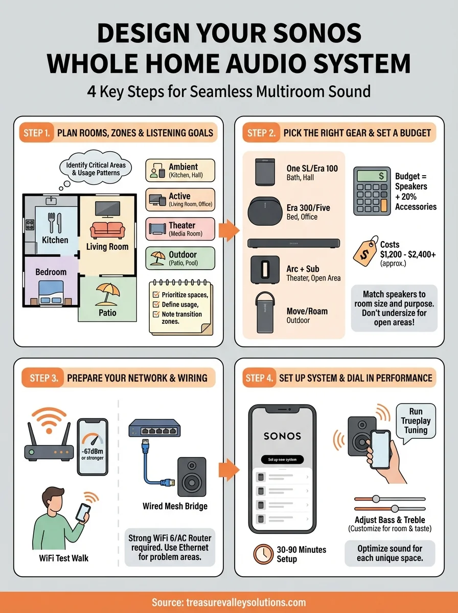 sonos whole home audio infographic